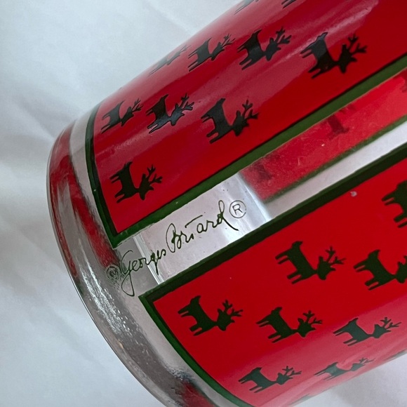 Set of 8 Vintage Christmas Holiday Tumbler low ball glasses by Georges Briard - Picture 5 of 9